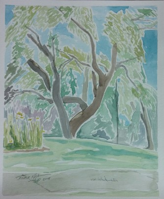 "UW-Whitewater," Watercolor on Paper, $100