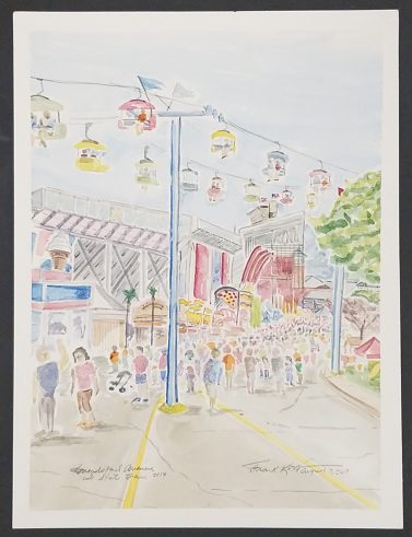 "Grandstand Avenue, WI State Fair" Watercolor on Paper.